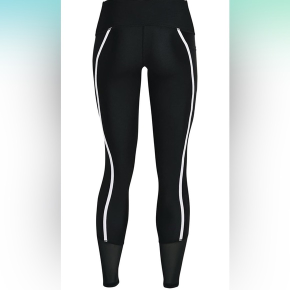 Under Armour Women's HeatGear Shine Mesh Pocketed Leggings, Like New Size L - Picture 2 of 10